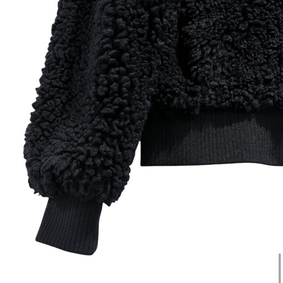 Zara Sherpa Fleece Bomber Jacket - Picture 6 of 11